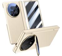 TECSHINE Cell-phone Leather Case for Honor Magic V5, Hinged Cover for Honor Magic V 5, Bracket, Mobile Phone Shell, Support Frame, Holster -Golden