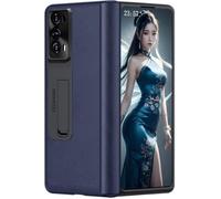 TECSHINE Cellphone Case for HONOR Magic V2, Hinged Cover for Magic V 2 Phone, Bracket, Mobile Phone Shell, Support Frame, Leather Holster -Blue