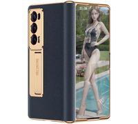 TECSHINE Cellphone Leather Case for Honor Magic V2, Hinged Cover for Honor Magic V 2 Cell Phone, Mobile Phone Shell, Support Frame, Holster