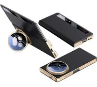 TECSHINE Intelligent Leather Mobile Phone Case for HONOR Magic V5. Magnetic, Kickstand, Smart Cellphone Cover/Shell for Magic V 5 Black