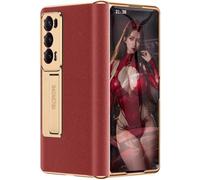 TECSHINE Leather Case for Honor Magic V2, Hinged Cover for Honor Magic V 2 Cell Phone, Mobile Phone Shell, Support Frame, Leather Holster