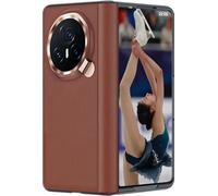 TECSHINE Leather Case for Honor Magic V3, Cellphone Hinged Cover for Honor Magic V 3 Phone, Bracket, Mobile Phone Shell, Leather Holster Red