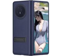 TECSHINE Leather Case for HONOR Magic V3, Hinged Cover for HONOR Magic V 3 Phone, Bracket, Cell-Phone Shell, Support Frame, Leather Holster -Blue