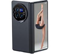 TECSHINE Leather Case for VIVO X Fold3 Pro, Hinged Cover for VIVO X Fold 3 Pro Phone, Mobile Phone Shell, Support Frame, Call-phone Holster Black