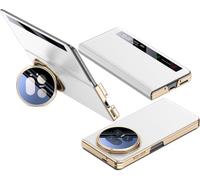 TECSHINE Leather Mobile Phone Case for HONOR Magic V5. Magnetic, Kickstand, Smart Cell-Phone Cover/Shell for Magic V 5 White