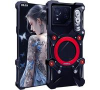 TECSHINE Metal Case for ASUS ROG Phone 8 Pro, Mechanical Monster Cellphone Cover, Border Gaming Mobile Phone Shell, Magnetic Rotating Bracket -Black