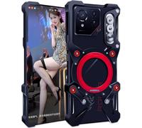 TECSHINE Metal Case for ASUS ROG Phone 9 Pro, Cover for ROG 9 Cellphone, Border Gaming Mobile Phone Shell, Magnetic Rotating Bracket -Black