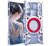 TECSHINE Metal Case for Nubia Redmagic 10S Pro, Cover for Red Magic 10S Pro+ Cellphone, Border Mobile Phone Shell, Bracket, Mechanical Monster -Silvery