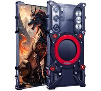 TECSHINE Metal Case for Nubia Redmagic 9 Pro, Cover for Red Magic 9 Pro+ Cellphone, Border Mobile Phone Shell, Bracket -Black