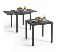 Tectake 1 Aluminum Garden Table Campos Extendable, Height-Adjustable - Dark Grey