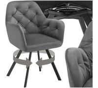 Tectake Lucia Armchair Anthracite, Black