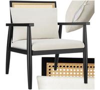 Tectake 1 Armchair Manuela - Thickly Padded, With Extra Back Cushions - White