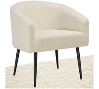Tectake Armchair Mysig - Padded, Bouclé Cover, Continuous Arm And Backrest - Cream, 1