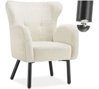 Tectake 1 Armchair Vanersborg - Thickly Padded, With Bouclé Cover Armchair - Cream