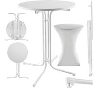 Tectake 1 Bar Table Eren - Folding Table With Cover, 90 X 110 Cm 80 Cm - White