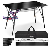 Tectake 1 Bastian Aluminum Folding Table, Height-Adjustable - Black