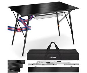 Tectake 1 Bastian Aluminum Folding Table, Height-Adjustable - Black