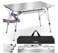 Tectake 1 Bastian Aluminum Folding Table, Height-Adjustable - Silver