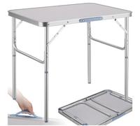 Tectake 1 Camping Table - Foldable Aluminium Frame, 75 X 55 X 68 Cm - Grey