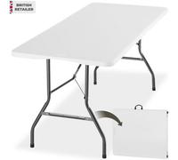 Tectake 1 Camping Table Panja Folding , Weatherproof, With Carrying Handle - White