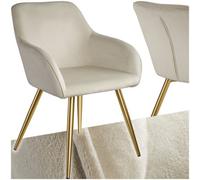 Tectake Accent Chair Marilyn w/ Armrests - Cream, Cream
