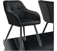 tectake Dining Chair Marilyn Per Piece - Black/Black in Black | Size: 1 Pack TECTAKE Black 1 Pack