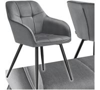 tectake Dining Chair Marilyn Per Piece - Grey/Black in Grey | Size: 1 Pack TECTAKE Grey 1 Pack