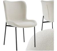 Tectake Dining Chair Tessa - Padded Upholstery, Ergonomic, High Backrest, White