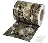Tectake Fence Screening With Double-Sided Print, Opaque, Tear-Resistant, Fastening Clips - 35 M Stone-Optics