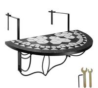 Tectake 1 Hanging Table With Mosaic Pattern (75X65X62Cm) Not Relevant - Black/white