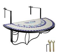 Tectake 1 Hanging Table With Mosaic Pattern (75X65X62Cm) Not Relevant - White/blue