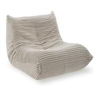 Tectake 1 Recliner Logo Slip-Resistant, Retains Its Shape, Premium Foam - Beige Velvet Corduroy