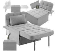 tectake Sofa Bed Ponto in Light Grey TECTAKE Light Grey