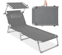 Tectake Sun Lounger Chloe Grey, Grey