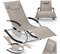 Tectake 1 Sun Lounger Taya Ergonomic, Rocking Function - Beige