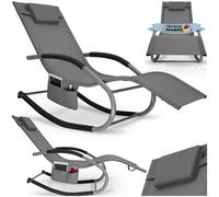 Tectake 1 Sun Lounger Taya With A Modern Design, Rocking Function And Breathable Surface - Grey
