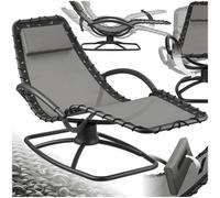 Tectake 1 Sun Lounger Toulon - Ergonomic, Rocking Function - Grey