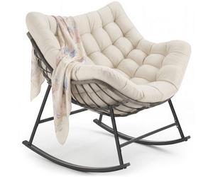 Tectake 1 Tami Rocking Chair, Upholstered, With Quilted Pattern - Beige
