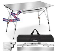 Tectake 1 Tina Aluminum Folding Camping Table, Height-Adjustable - Silver