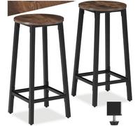tectake Set Of 2 Bar Stools Corby in Brown TECTAKE Brown
