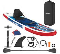 Tectake 2-In-1 Inflatable Sup Kayak, With Paddle, Pump, Backpack - Red/blue