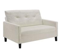 tectake 2 Seater Sofa Viborg With Spring Core Seat Cushions, 300 Kg Load Capacity in Cream TECTAKE Cream