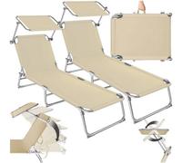 OUTDOOR GARDEN SUN LOUNGER FOLDING CHAIR RECLINER + SUNSHADE BLUE new