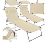 Tectake 2 Chloe Sun Loungers Cream