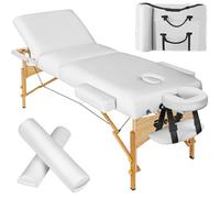 Tectake 3 Zone Massage Table Somwang W/ Bolster Set, White