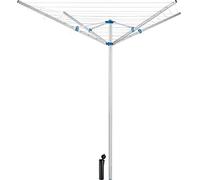 tectake® 4-Arm Rotary Washing Line with 40m Drying Space, Outdoor Clothes Line in Weather-Resistant Aluminium with Adjustable Height & Ground Sleeve, Portable & Folding Clothes Airer for Easy Setup