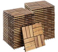 tectake 40 Terrace Tiles Table - Brown TECTAKE Brown