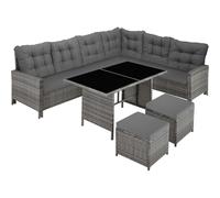 tectake Garden Furniture Set Barletta in Mid Grey | Size: XL TECTAKE Mid Grey XL