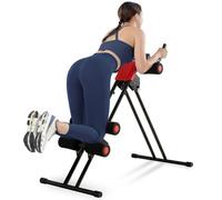 Tectake Ab Machine - 5-Position Adjustable, Foldable, With A Training Computer - Black/red