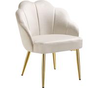 tectake Accent Chair Hellen Per Piece - Cream/Gold in Cream | Size: 1 Pack TECTAKE Cream 1 Pack